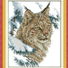 Winter Wild Cat Snow Cross Stitch