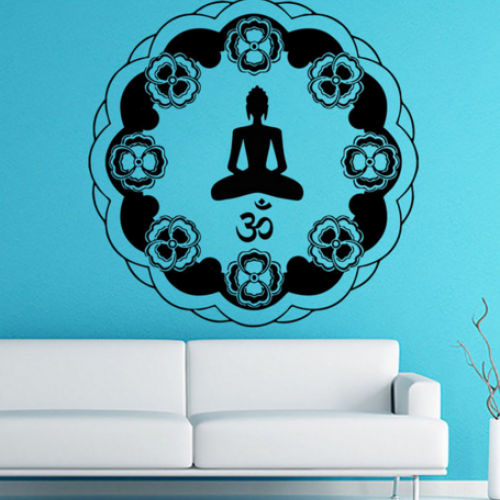 Removable Meditate Yoga Lotus Pose Decal