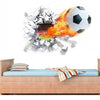 Football Soccer Ball Through The Wall Sticker