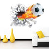 Football Soccer Ball Through The Wall Sticker