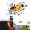 Football Soccer Ball Through The Wall Sticker