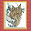 Winter Wild Cat Snow Cross Stitch