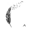 Left Right Flying Feather Wall Sticker